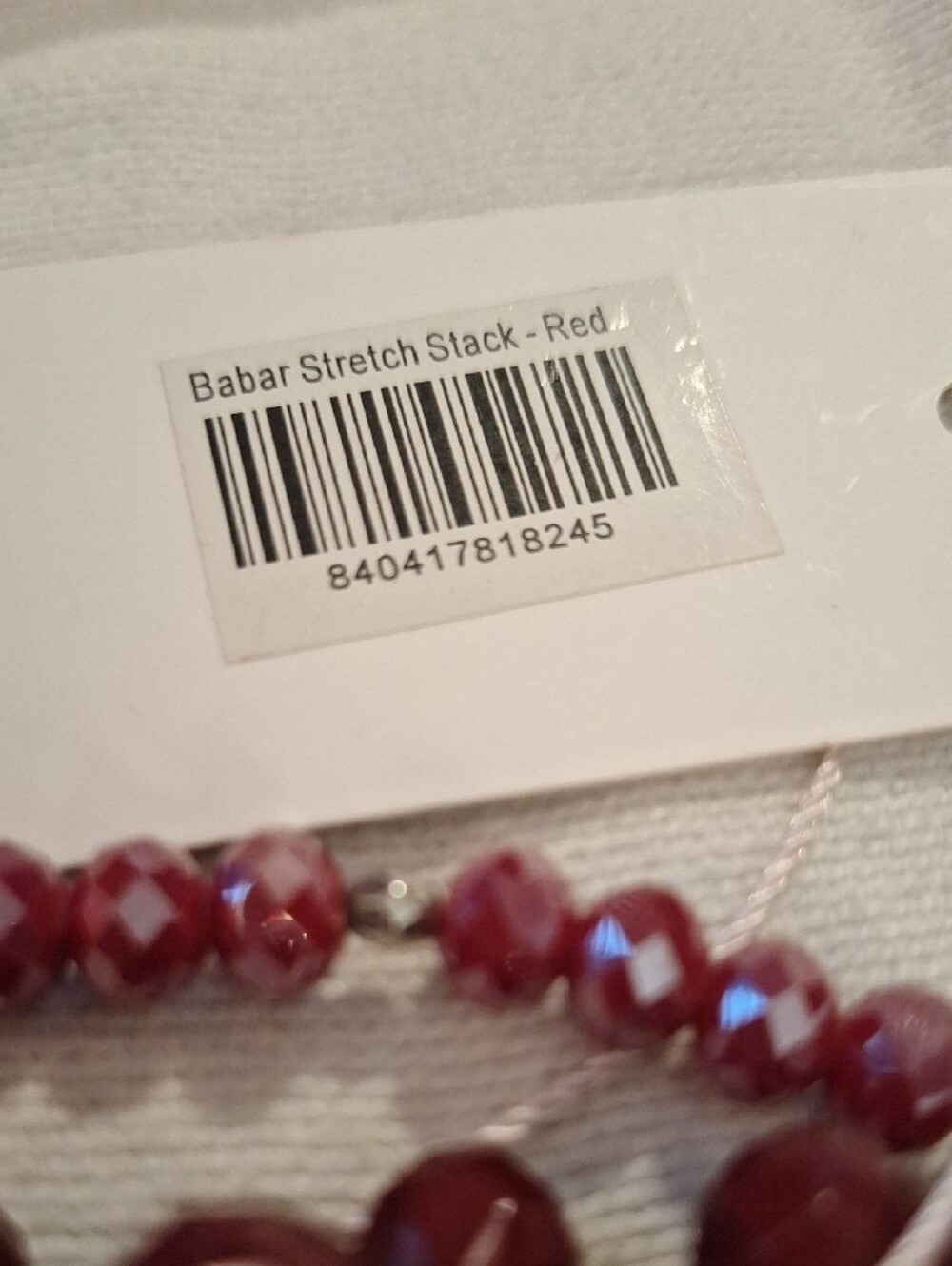 Babar Faceted Burgundy Bead Stretch Bracelet - Picture 3 of 4